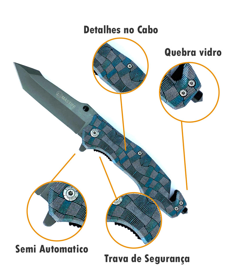 Canivete Tático Semi Automático Mastiff